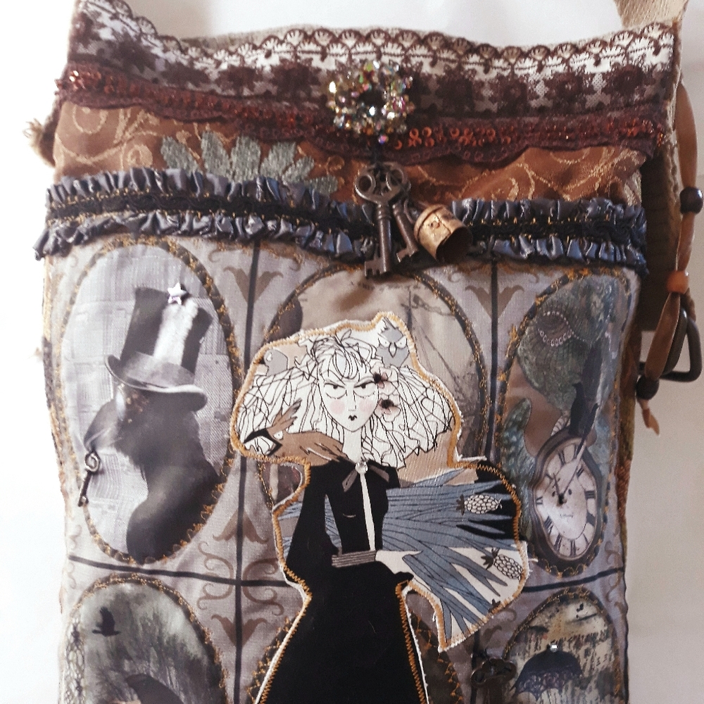 Handmade Artsy Boho Steampunk Bag